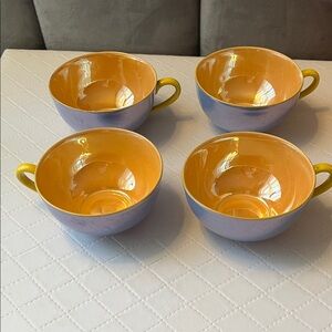 Noritake Morimura luster vintage  china Orange and Purple Cups Set